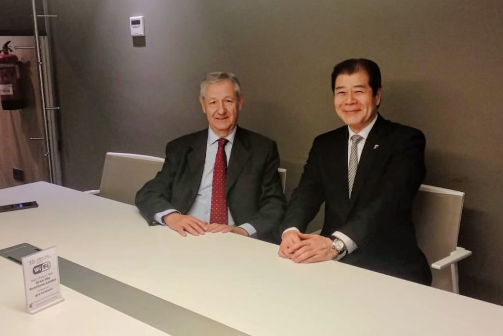 ５月２日午前、日本スペインビジネスサークル　ホルヘ・ラセーラス会長と。